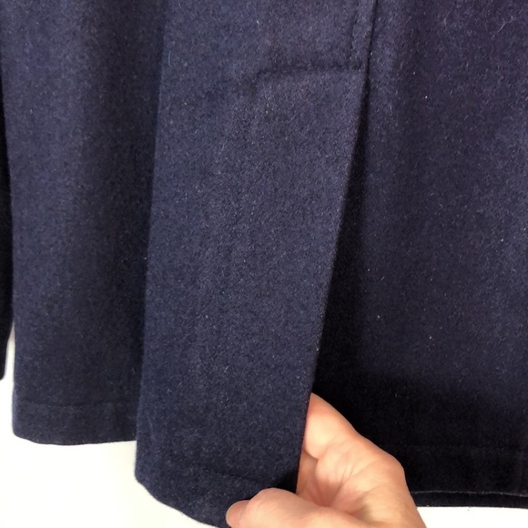 W[dvblju] Men Wool Blended Navy Peacoat     Size Small - Picture 8 of 13
